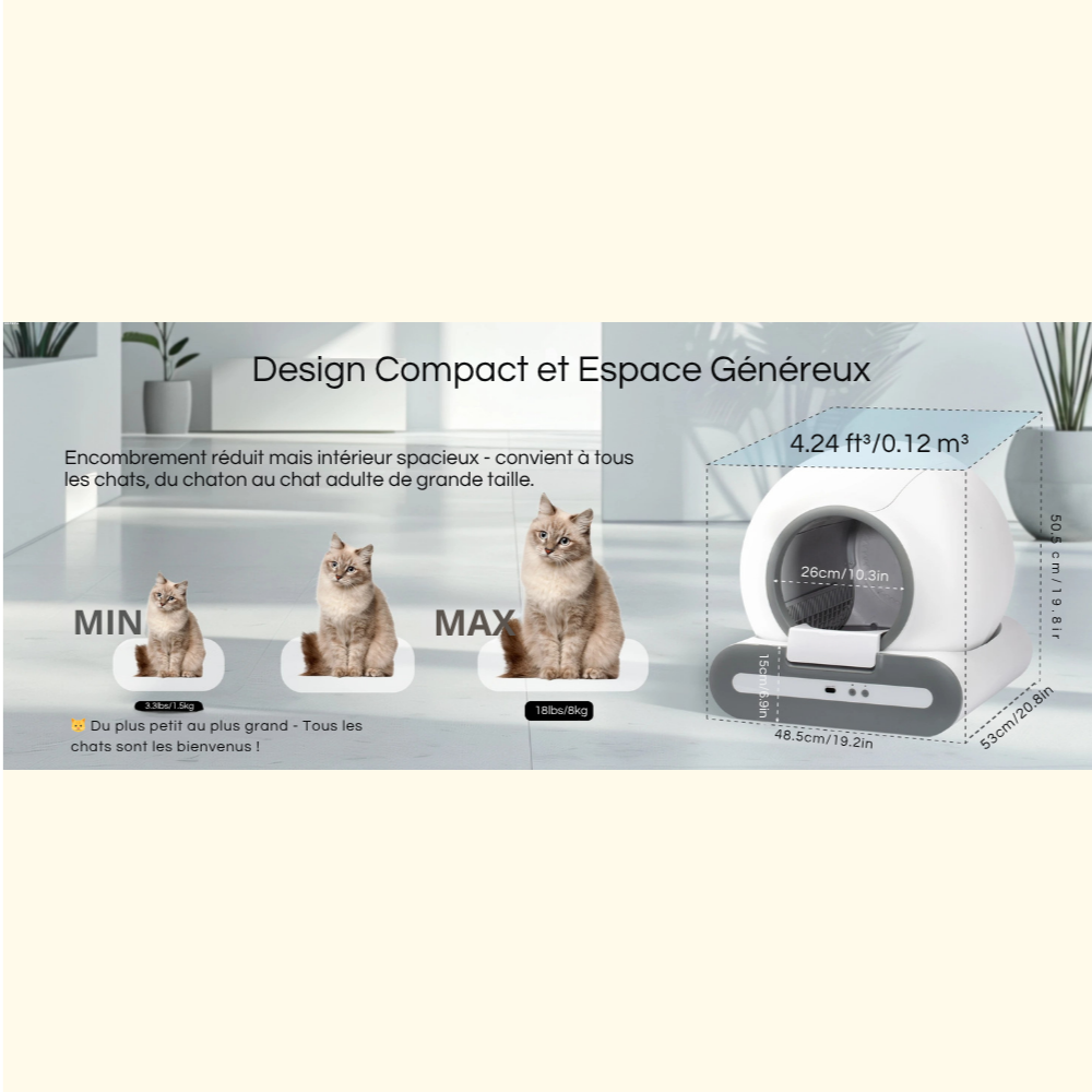 Bac à Litière Automatique Premium